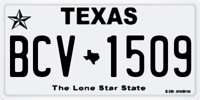 TX license plate BCV1509