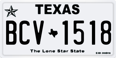 TX license plate BCV1518