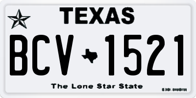 TX license plate BCV1521