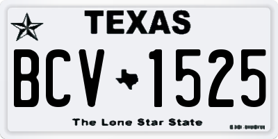 TX license plate BCV1525