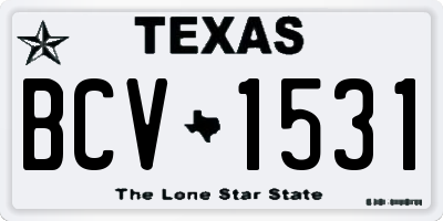 TX license plate BCV1531