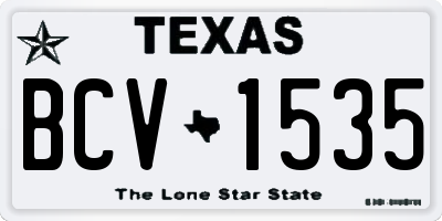 TX license plate BCV1535
