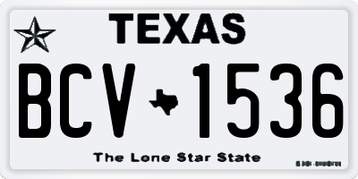 TX license plate BCV1536