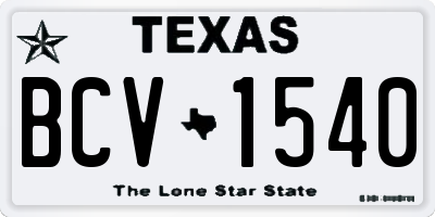 TX license plate BCV1540