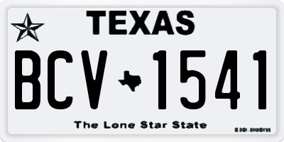 TX license plate BCV1541