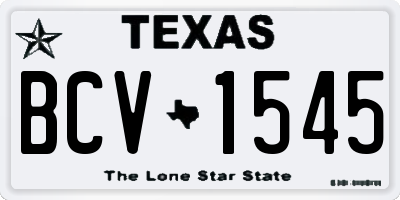 TX license plate BCV1545