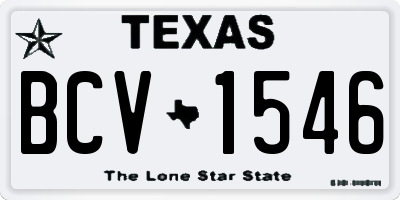 TX license plate BCV1546