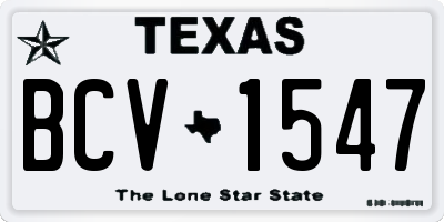 TX license plate BCV1547