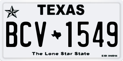 TX license plate BCV1549
