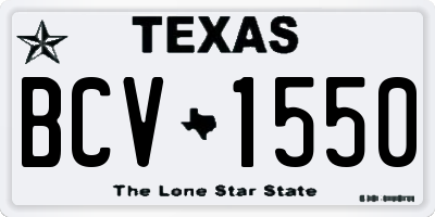 TX license plate BCV1550