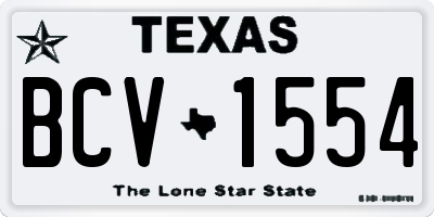TX license plate BCV1554