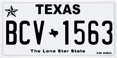 TX license plate BCV1563