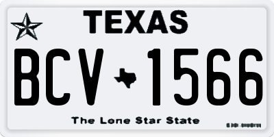 TX license plate BCV1566