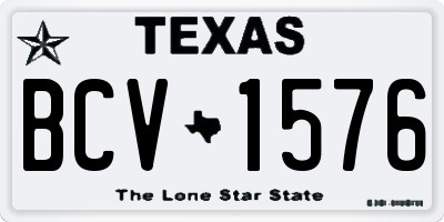 TX license plate BCV1576