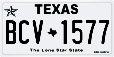 TX license plate BCV1577
