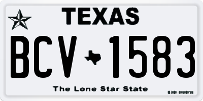 TX license plate BCV1583