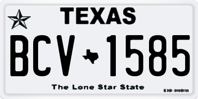 TX license plate BCV1585