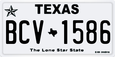 TX license plate BCV1586