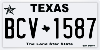TX license plate BCV1587