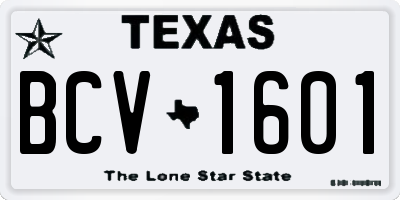TX license plate BCV1601