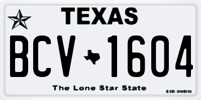 TX license plate BCV1604