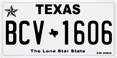 TX license plate BCV1606