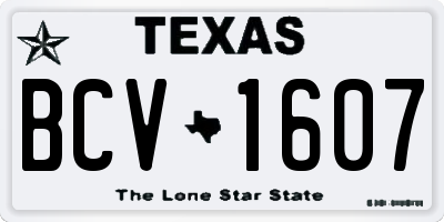 TX license plate BCV1607
