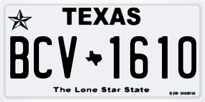 TX license plate BCV1610