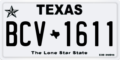 TX license plate BCV1611