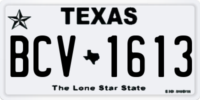 TX license plate BCV1613