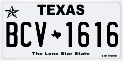 TX license plate BCV1616