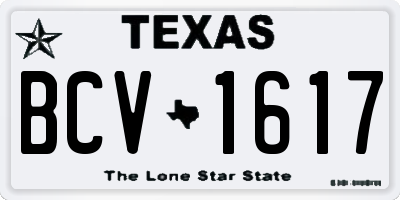 TX license plate BCV1617