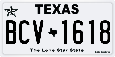 TX license plate BCV1618