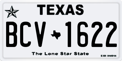 TX license plate BCV1622