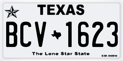 TX license plate BCV1623