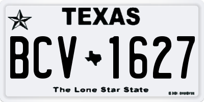 TX license plate BCV1627
