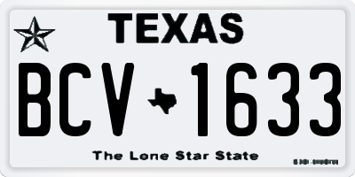 TX license plate BCV1633