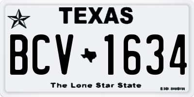 TX license plate BCV1634