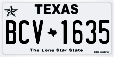 TX license plate BCV1635