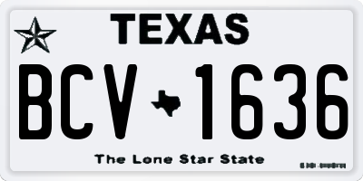 TX license plate BCV1636