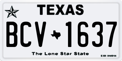 TX license plate BCV1637