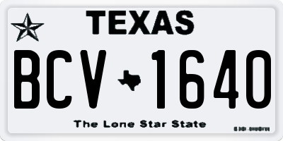 TX license plate BCV1640