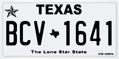 TX license plate BCV1641