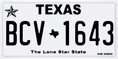 TX license plate BCV1643