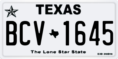 TX license plate BCV1645