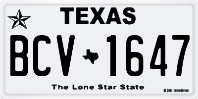 TX license plate BCV1647
