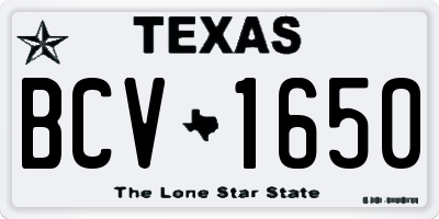 TX license plate BCV1650