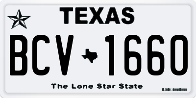 TX license plate BCV1660
