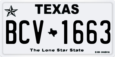 TX license plate BCV1663