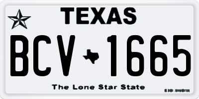 TX license plate BCV1665